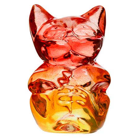 Kosta Boda My Wide 2024 Life Rabbit Sculpture Art Glass Red Yellow Ludvig Lofgren